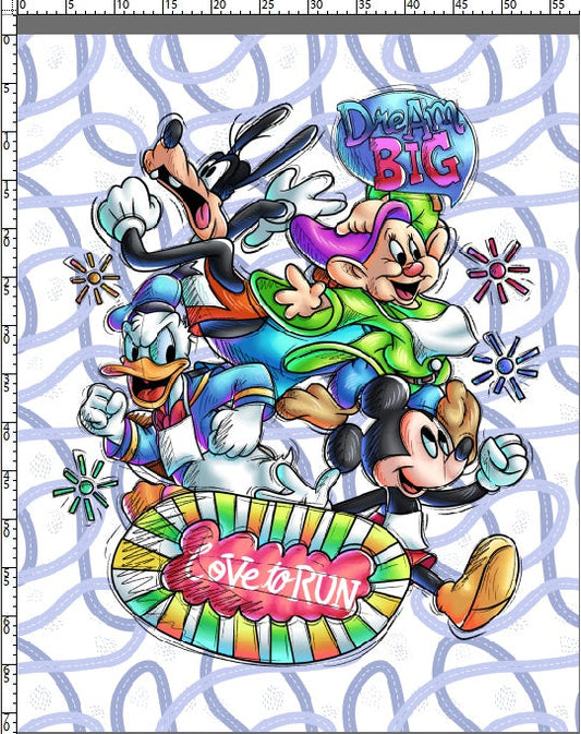 RunD - Run Around the Land - Full Size Blanket Panel 58W x 72H