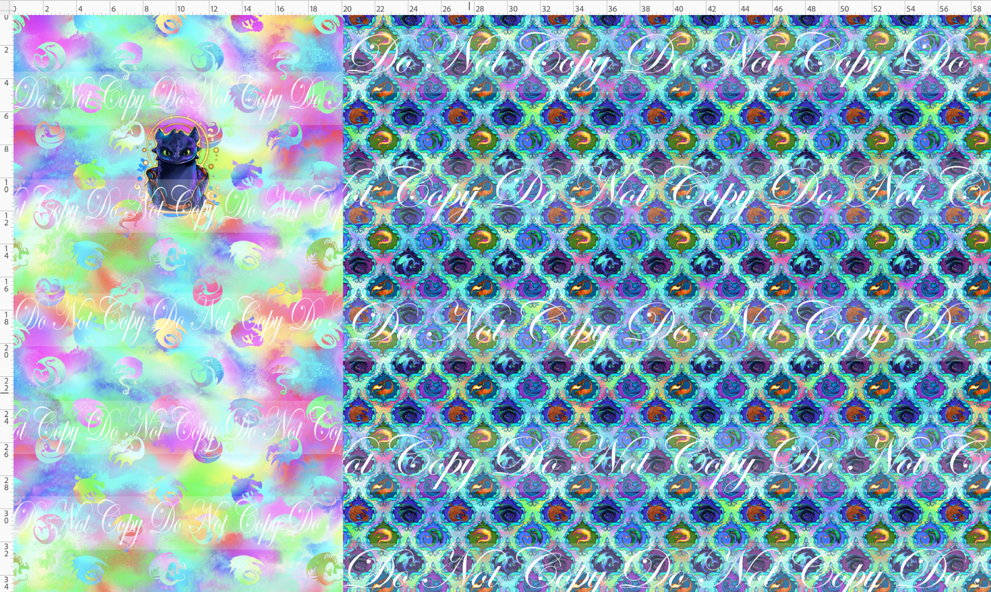 Scale of Fire - Panel & Coordinate Rapport - CHILD - rainbow - dragon