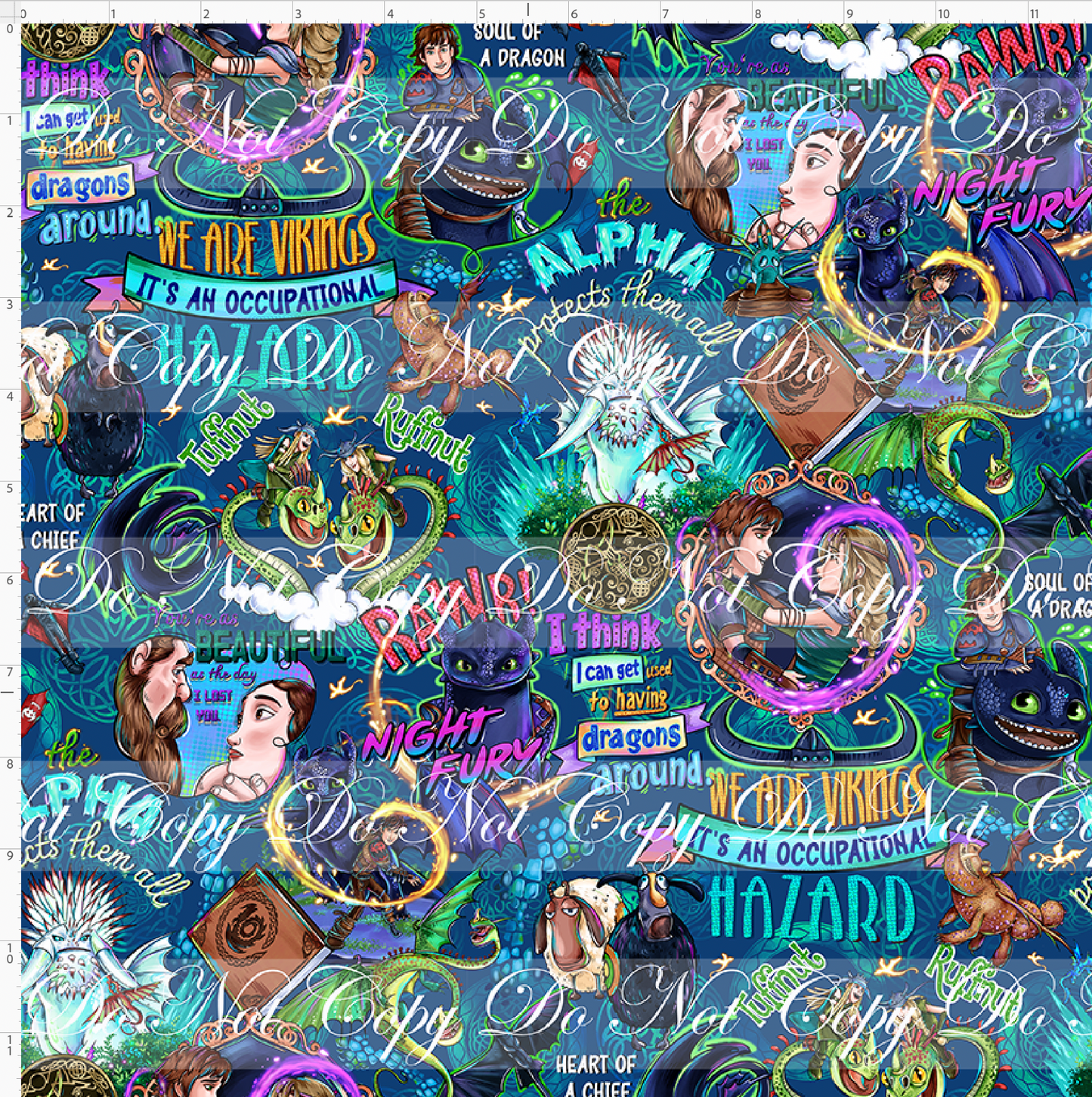 Scale of Fire -words - blue green - regular scale