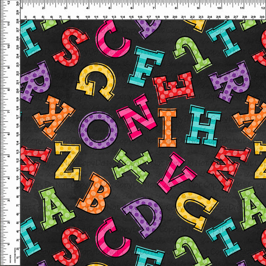 School Days - Blackboard Collection - Letter Toss - Black Chalkboard - Regular Scale