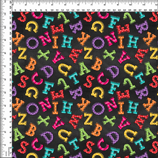 School Days - Blackboard Collection - Letter Toss - Black Chalkboard - Small Scale