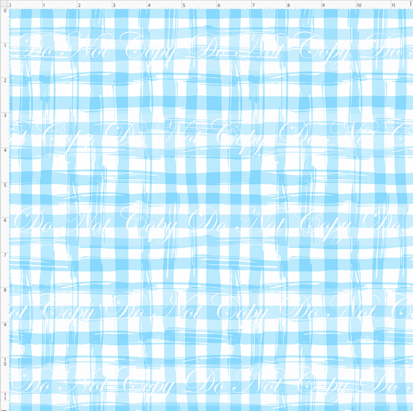 Curious Rabbit - Background - Blue Plaid