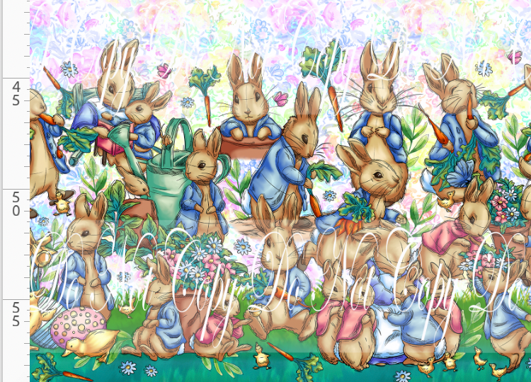 Curious Rabbit - Double Border - Rainbow