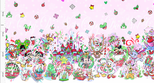 Kawaii Christmas - Double Border - PINK