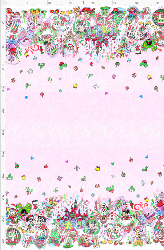 Kawaii Christmas - Double Border - PINK