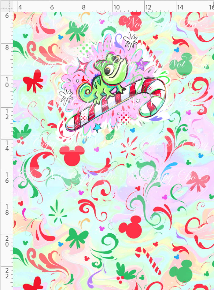 RETAIL LISTING: Kawaii Christmas - Panel - Simple Coordinate - Colorful - Lizard - CHILD
