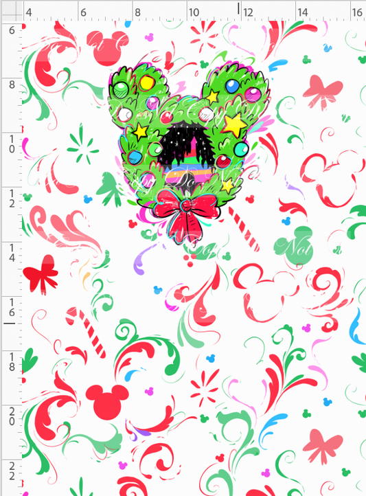 Kawaii Christmas - Panel - Simple Coordinate - White - Wreath - CHILD