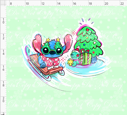 Kawaii Christmas - Panel - Snowflake - Mint - 626 - ADULT