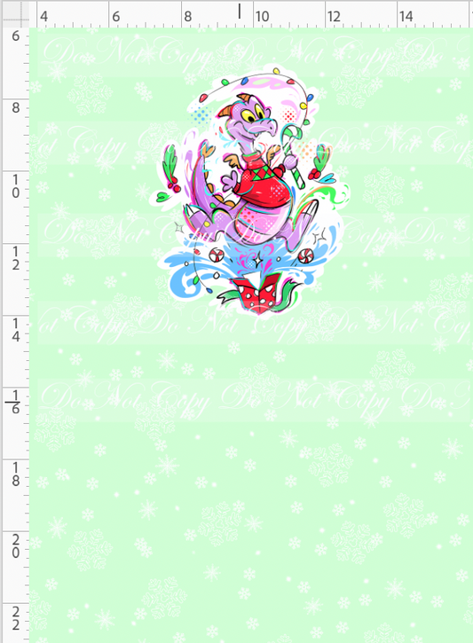 Kawaii Christmas - Panel - Snowflake - Mint - Fig - CHILD
