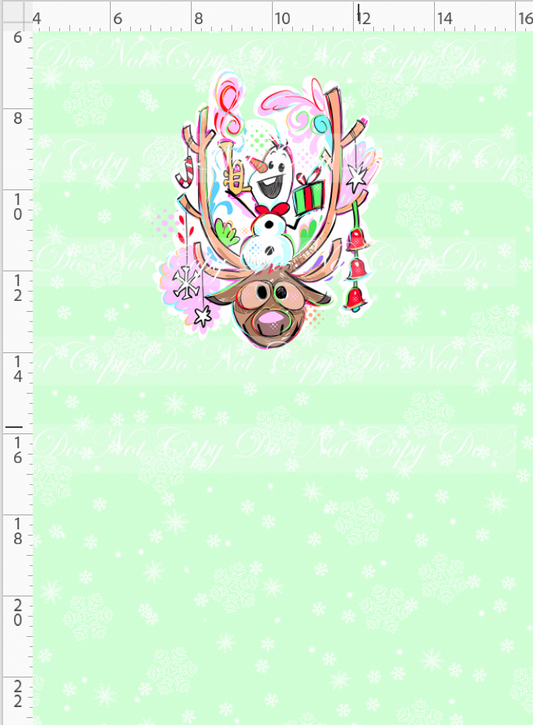 Kawaii Christmas - Panel - Snowflake - Mint - Snowman - CHILD