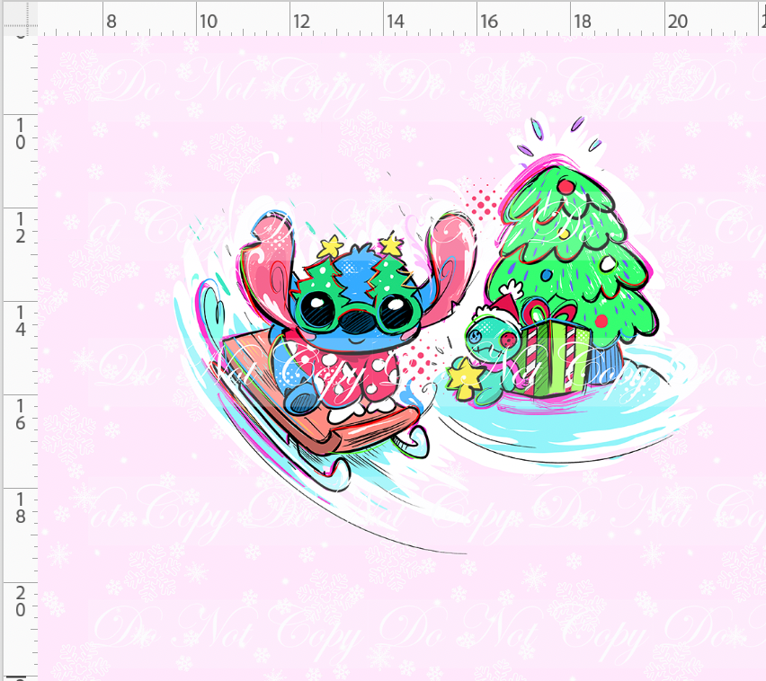 RETAIL LISTING: Kawaii Christmas - Panel - Snowflake - Pink - 626 - ADULT