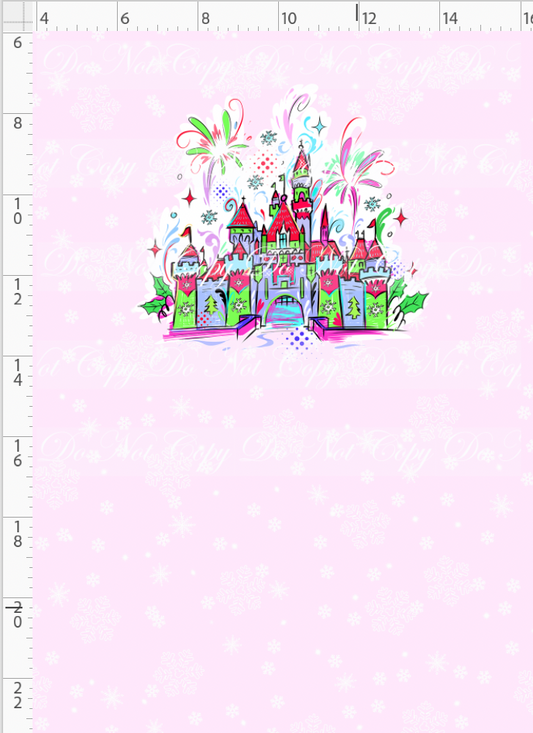 Kawaii Christmas - Panel - Snowflake - Pink - Castle - CHILD