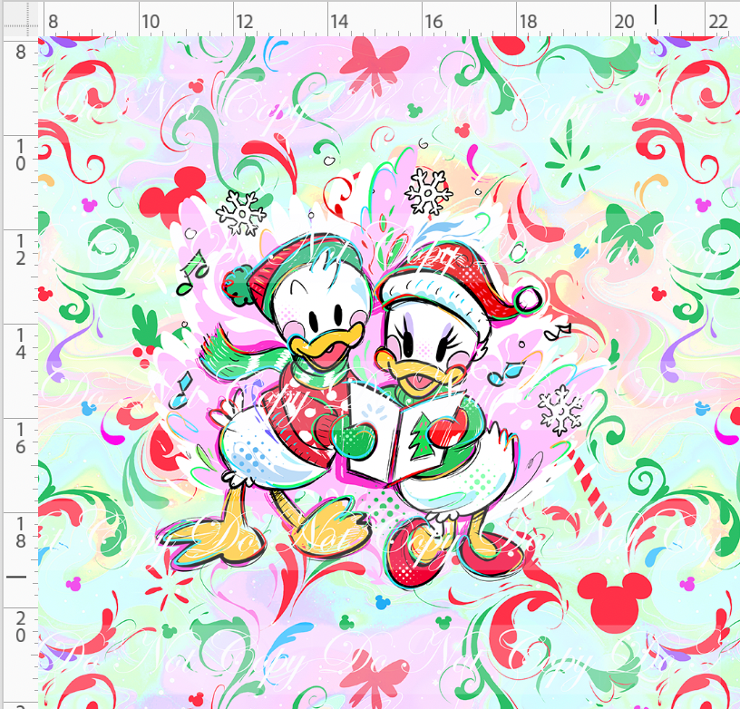 Kawaii Christmas - Panel - Simple Coordinate - Colorful - Ducks - ADULT