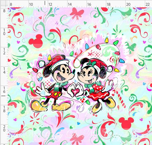 RETAIL LISTING: Kawaii Christmas - Panel - Simple Coordinate - Colorful - Mice - ADULT