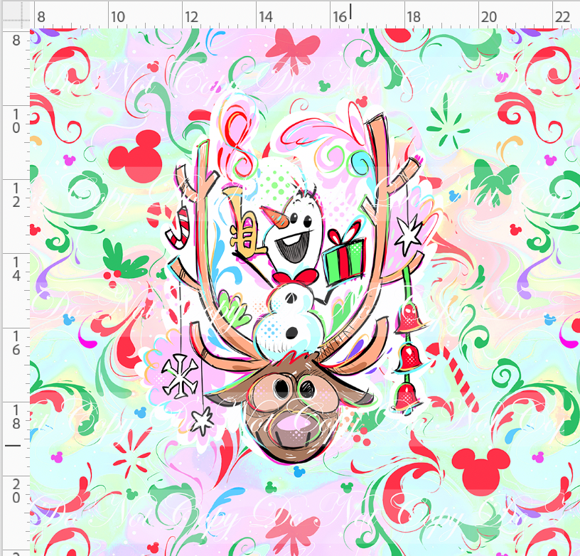 Kawaii Christmas - Panel - Simple Coordinate - Colorful - Snowman - ADULT