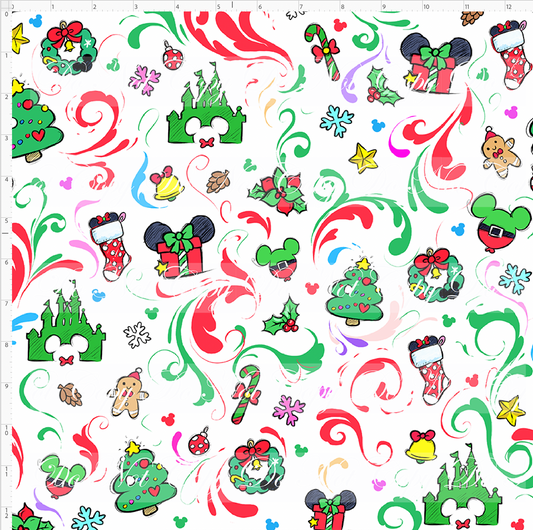 Kawaii Christmas - Detailed Coordinate - White - REGULAR SCALE