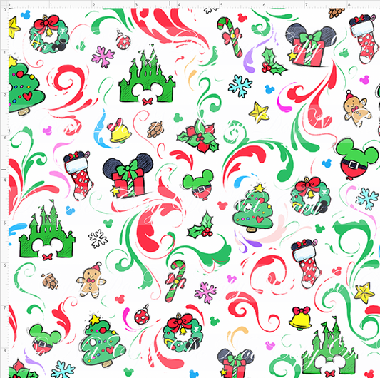 Kawaii Christmas - Detailed Coordinate - White - SMALL SCALE