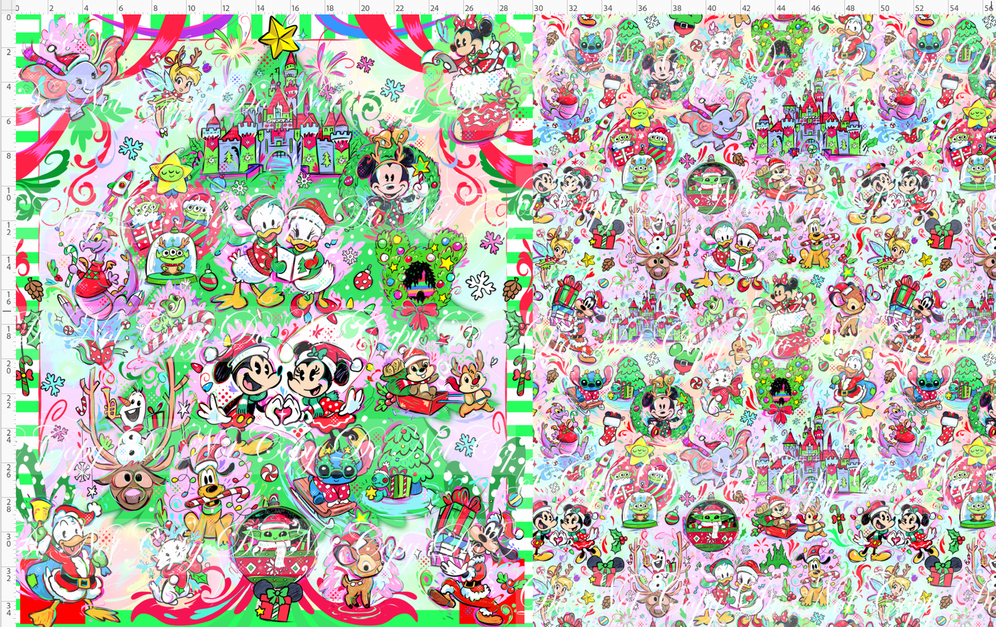 Kawaii Christmas - Childrens Blanket Panel 58W x 36H