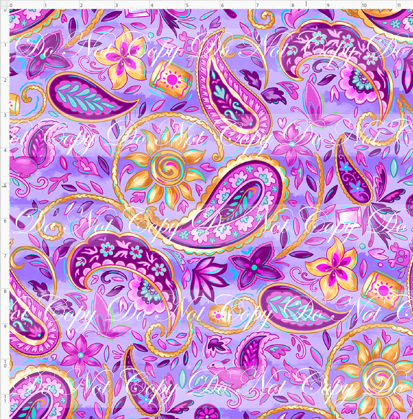 Golden Locks - Paisley Coordinate - Light Purple