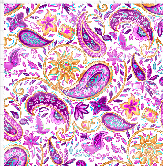 Golden Locks - Paisley Coordinate - White