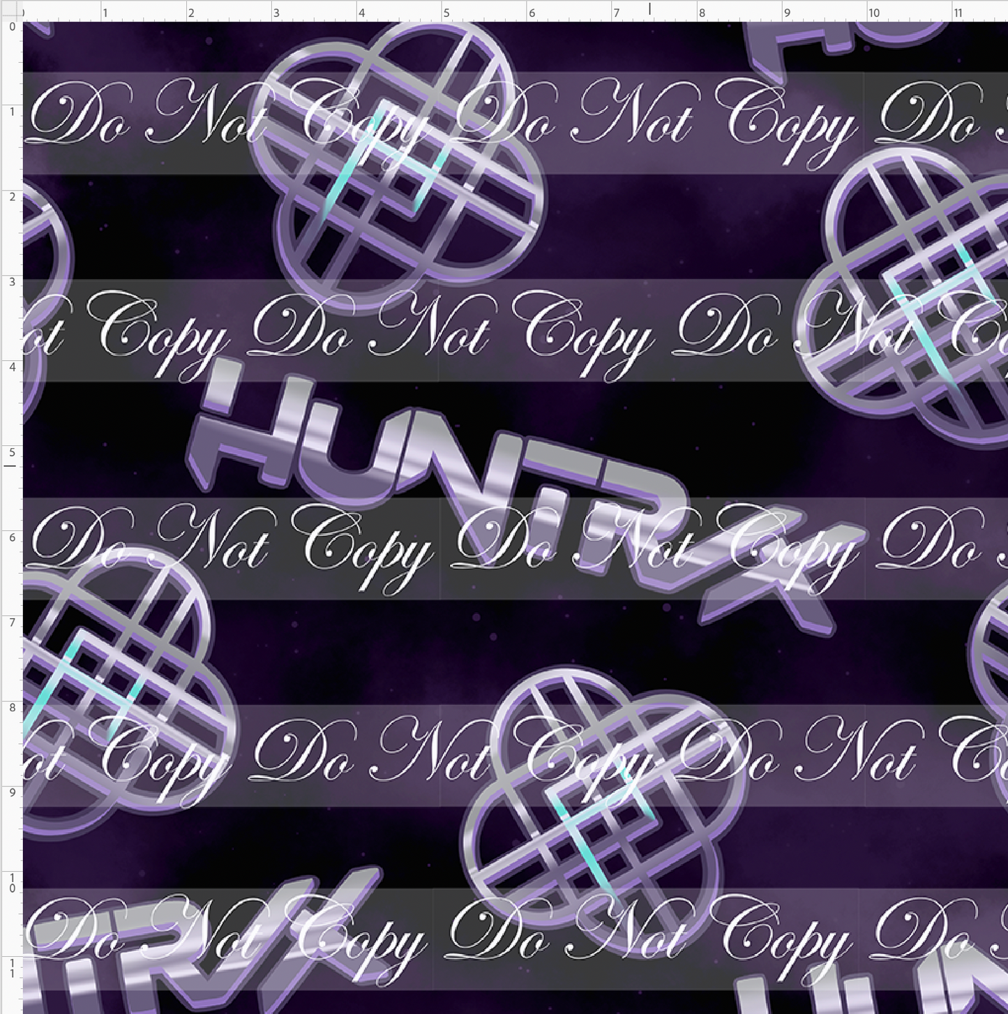 Demon Hunters - Symbols - Purple Black - REGULAR SCALE