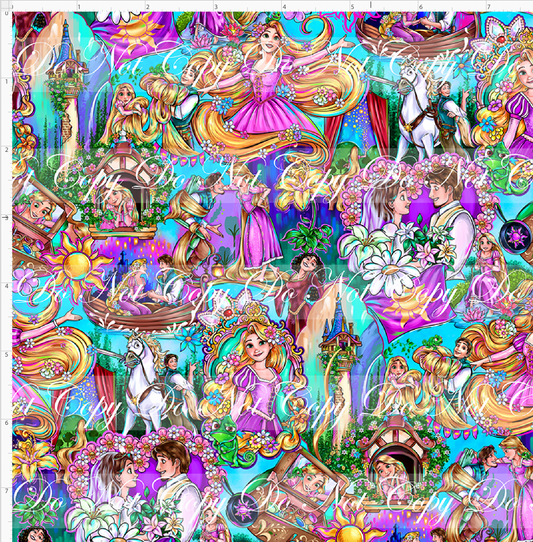 Golden Locks - Main Design #1 - Aqua - SMALL SCALE