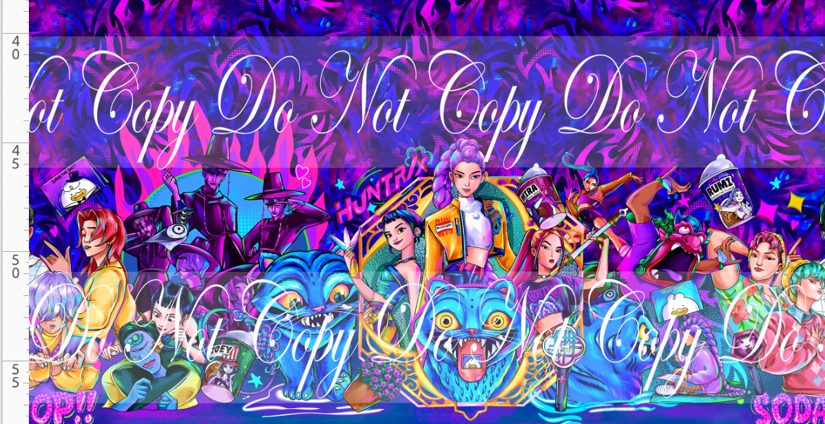 KPOP Huntrix - Double Border - Blue Pink