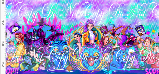 KPOP Huntrix - Double Border - Purple Aqua