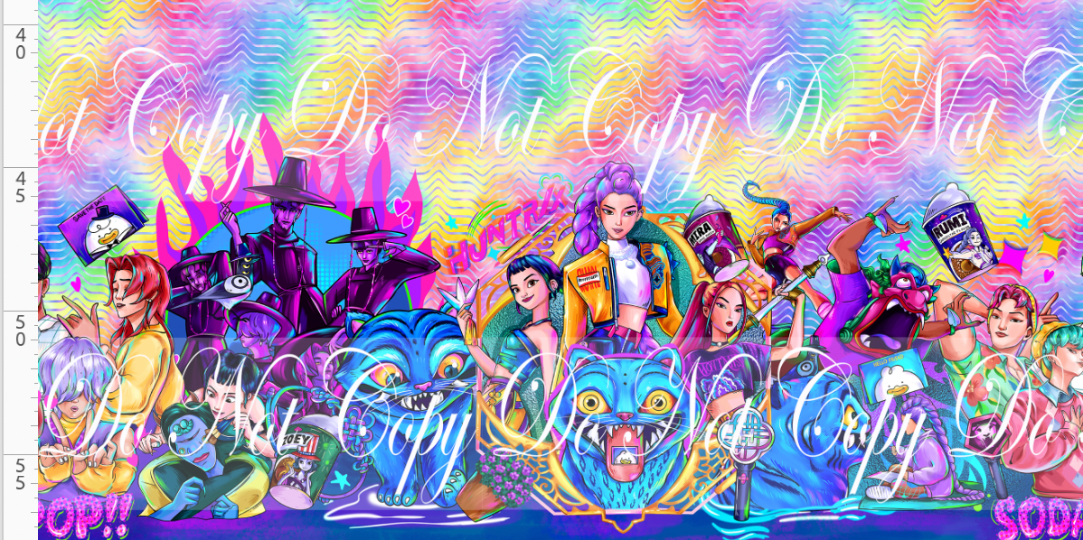 KPOP Huntrix - Double Border - Rainbow