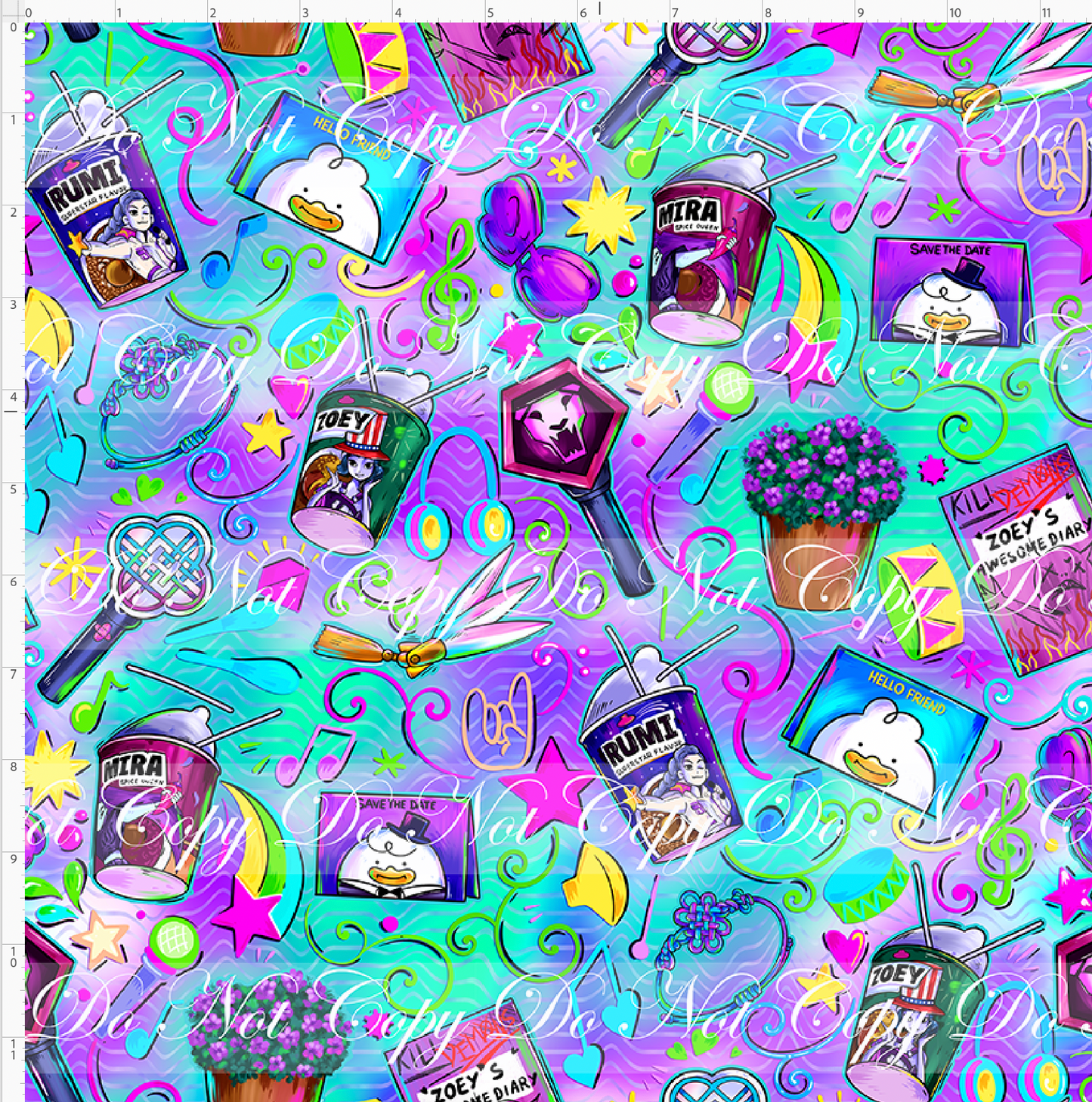 KPOP Huntrix - Elements - Purple Aqua - REGULAR SCALE