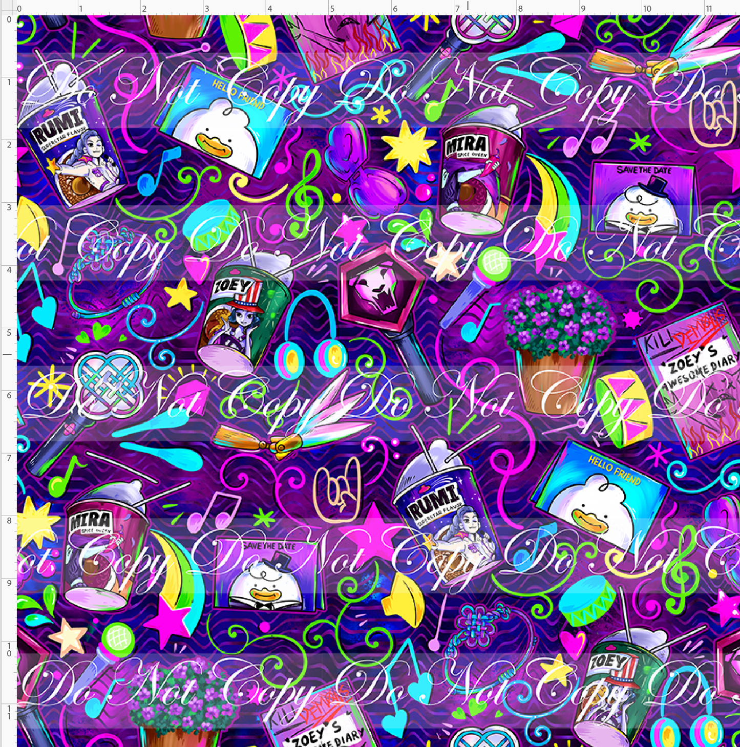 KPOP Huntrix - Elements - Purple Blue - REGULAR SCALE