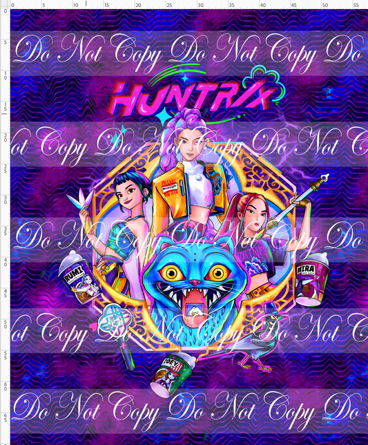 KPOP Huntrix - Full Size Blanket Panel 58W x 72H - Girls - Purple Blue
