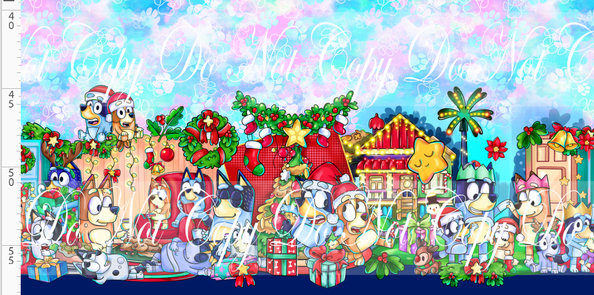 Heeler Holidays - double border - cotton candy