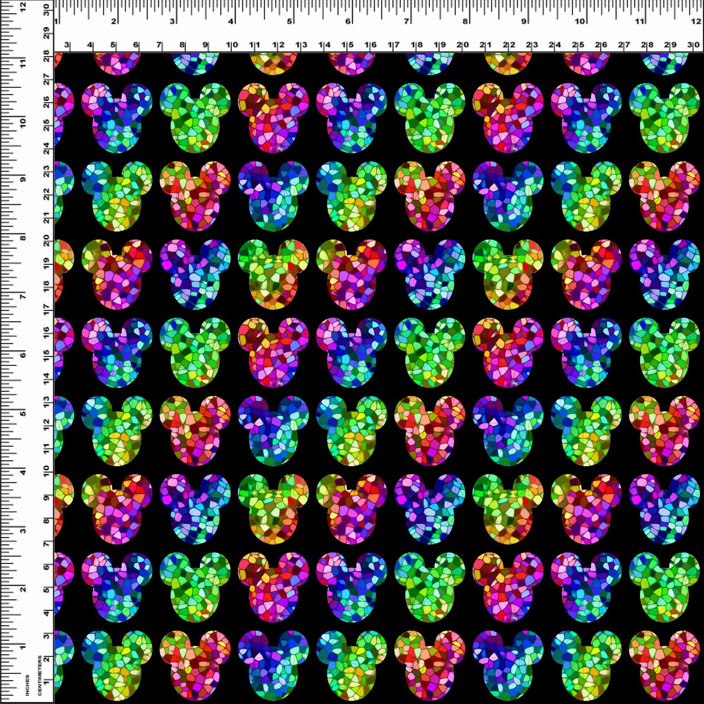 Stained Glass Mouse - Mouse Head - Black - Small Scale