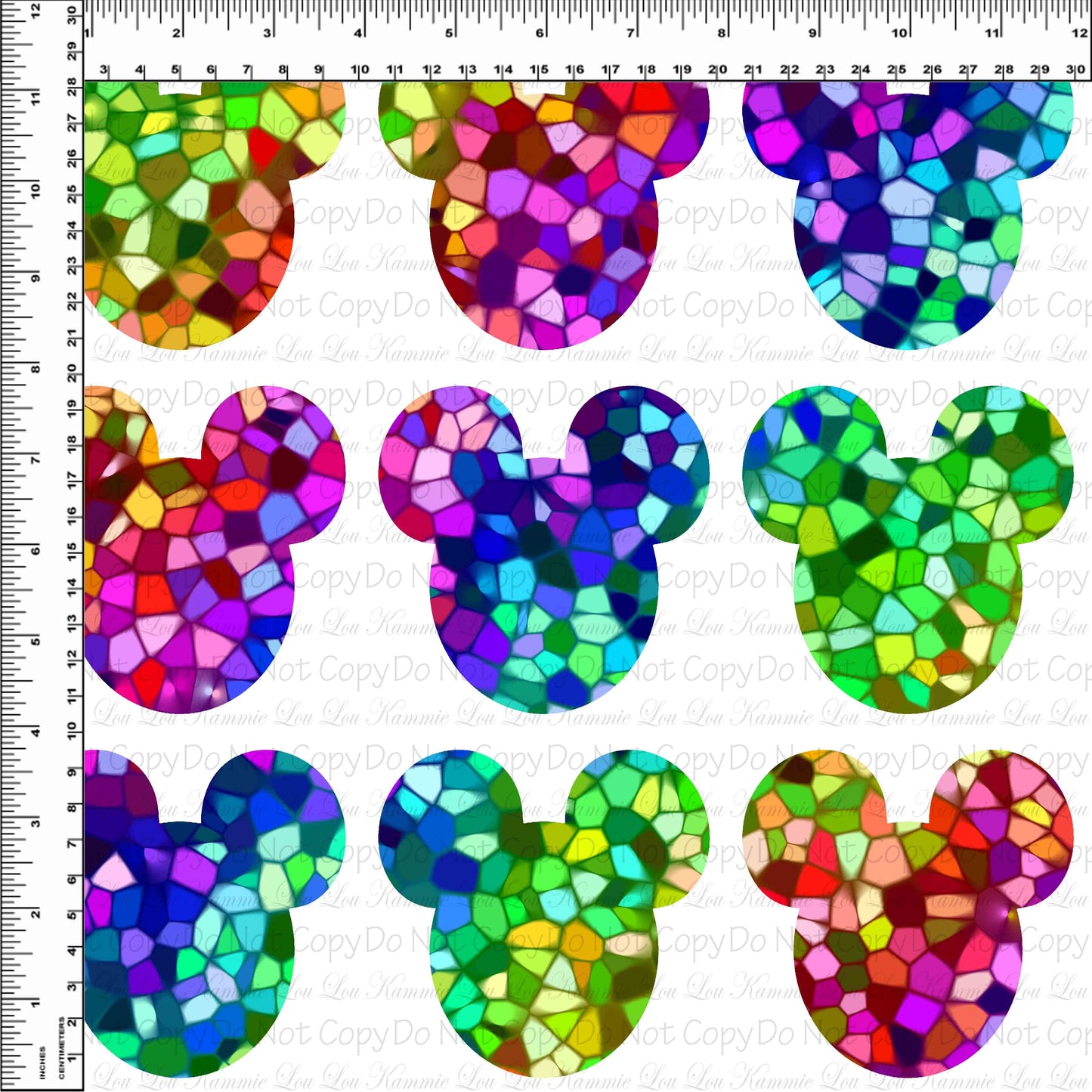 Stained Glass Mouse - Mouse Head - White - Large Scale