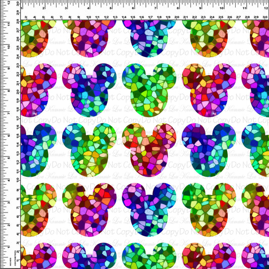 Stained Glass Mouse - Mouse Head - White - Regular Scale