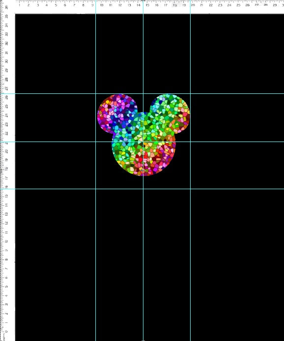 Stained Glass Mouse - Panel - Mouse Head - Black - ADULT