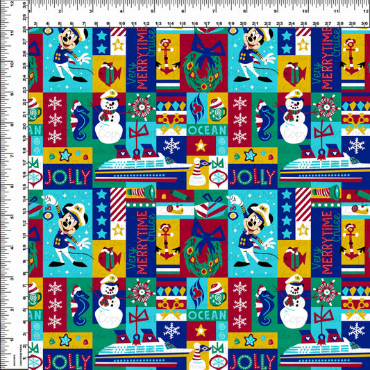 Christmas Cruise - Main - Merrytime - Patchwork - Small Scale (6x6)