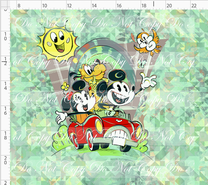 The mouse Express - Panel - mice and sun - Vintage - ADULT