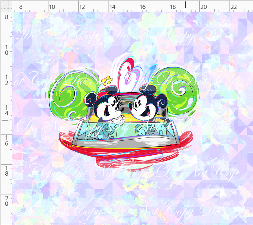 The mouse Express - Panel - mouse car - Pastel - ADULT