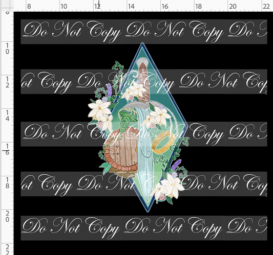 The shire-panel-sword door ring-black-adult