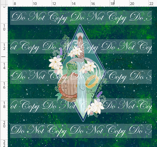 The shire-panel-sword door ring-green-adult