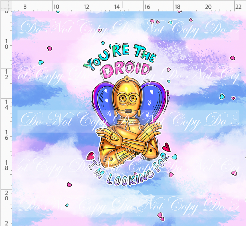 Valentine Star Doodles-Panel-Pink-Gold Droid-adult