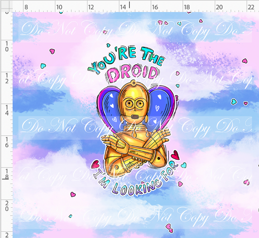 Valentine Star Doodles-Panel-Pink-Gold Droid-adult