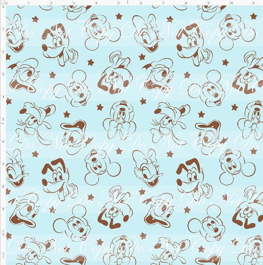 Vintage Confections - Character Head Toss - Vintage Blue with Brown