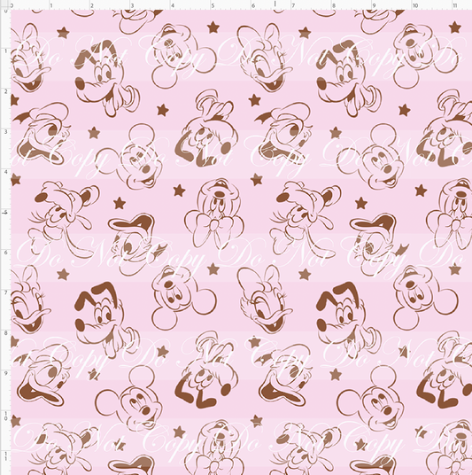 Vintage Confections - Character Head Toss - Vintage Pink with Brown