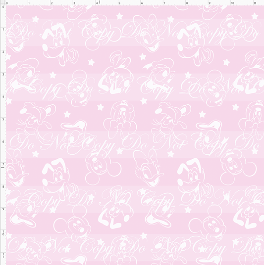 Vintage Confections - Character Head Toss - Vintage Pink with White