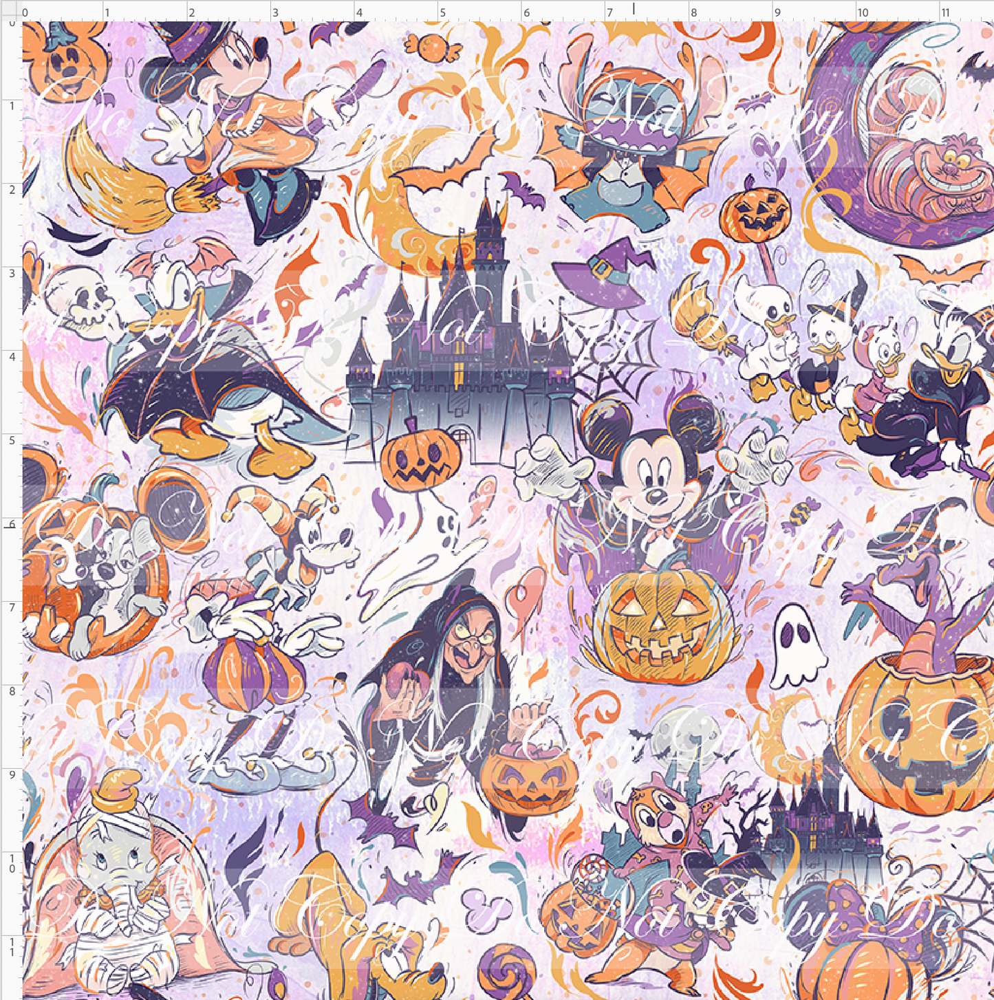Vintage Halloween Friends - Main - Purple hue background - regular scale
