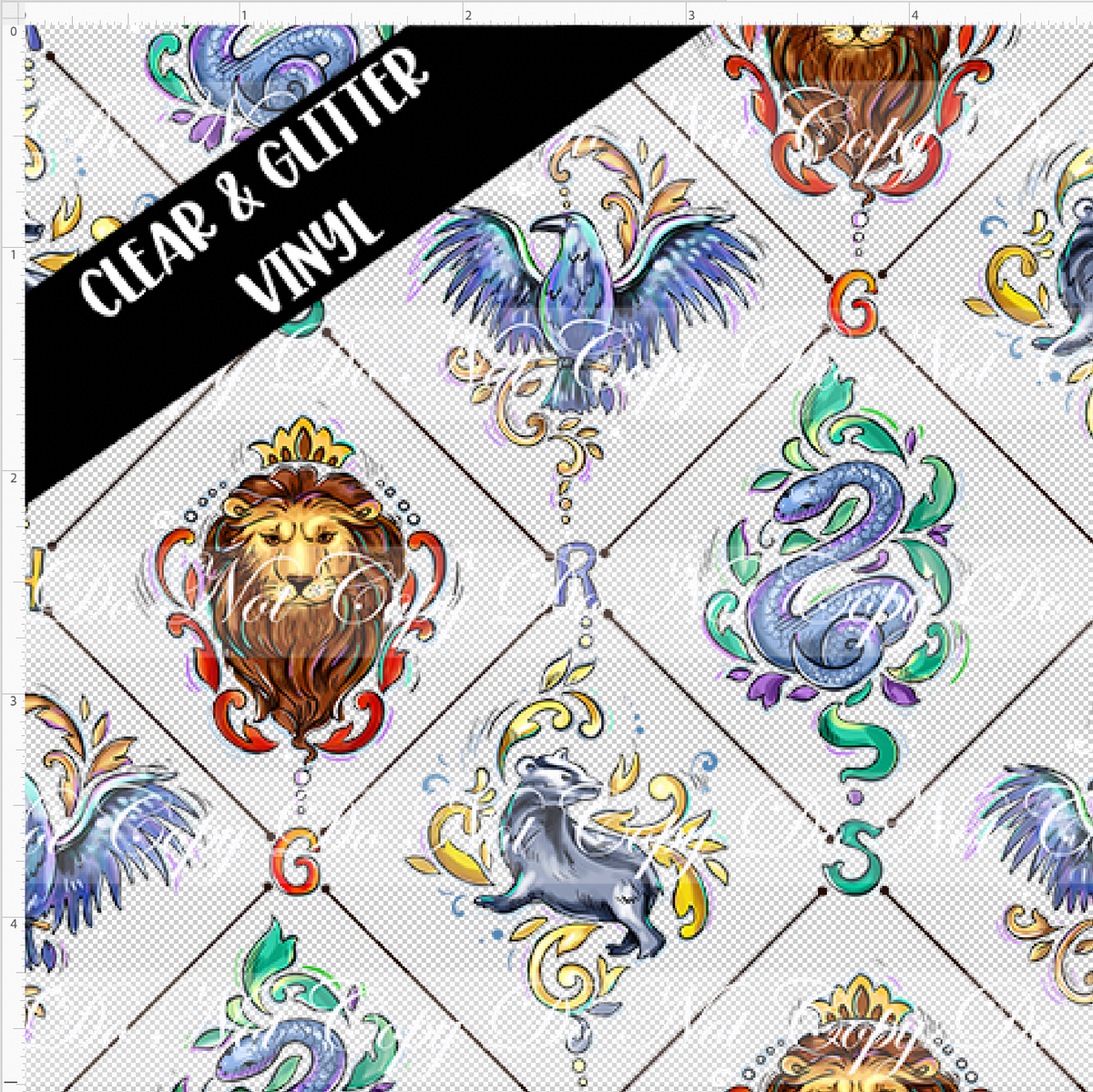 Wizard 626-House Diamond-Small scale -clear & glitter vinyl
