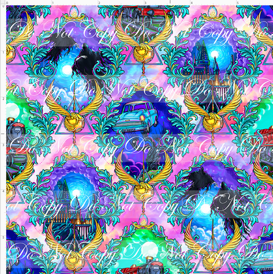 Wizards and Wonders - damask - colorful - SMALL SCALE